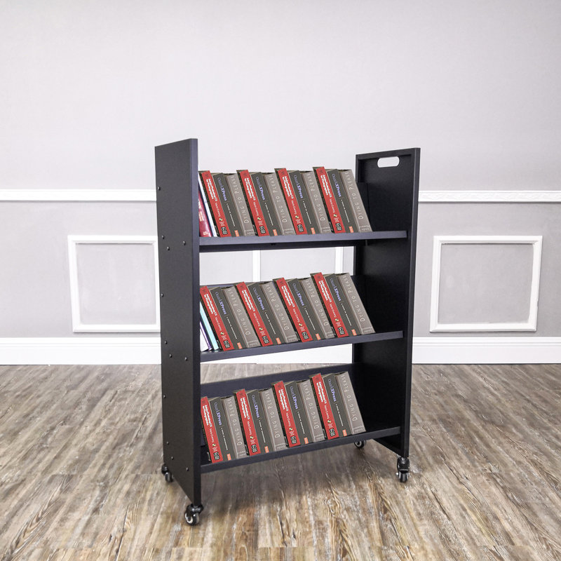 Fixturedisplays® Metal Book Cart Rooling Book Truck Library Book Cart